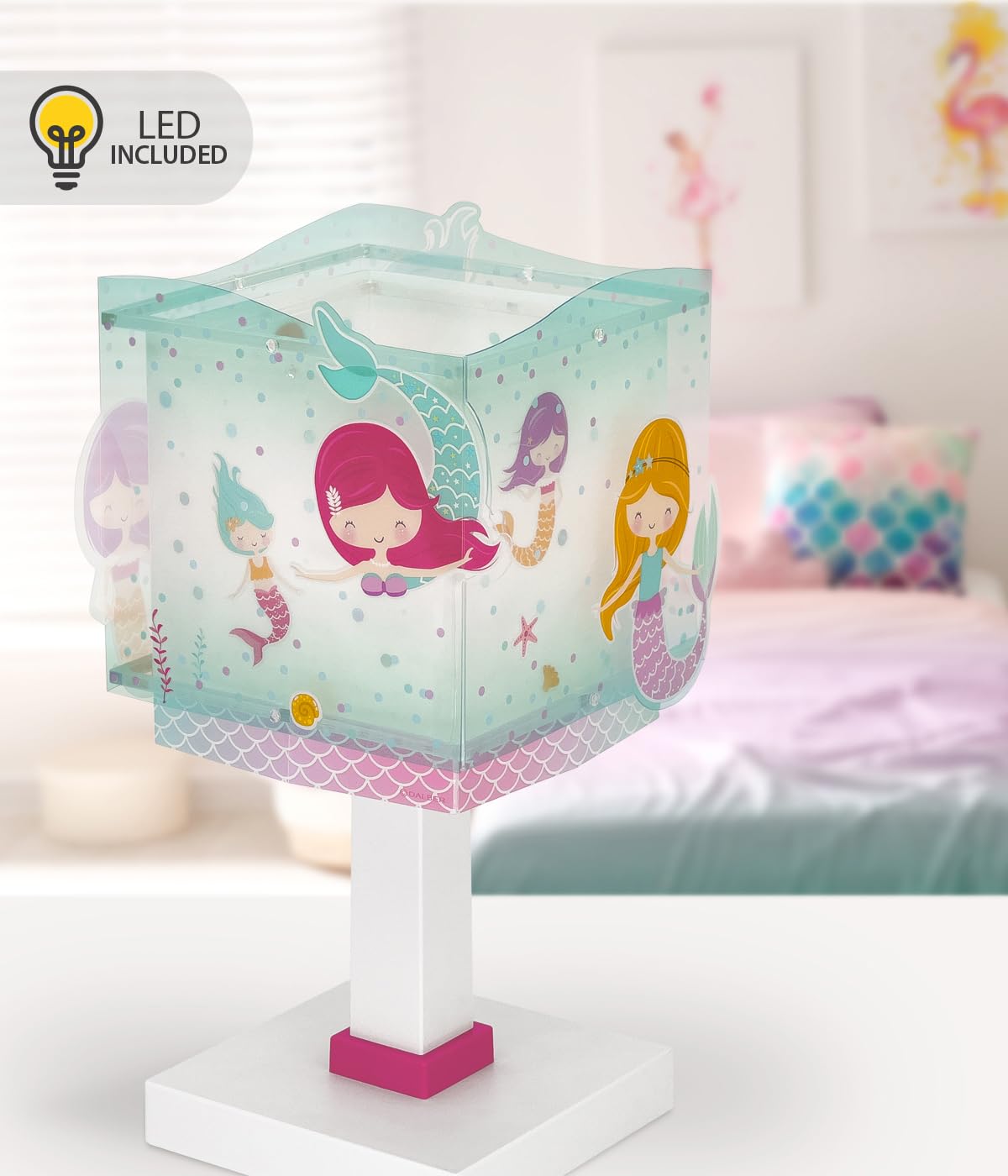 Dalber Lampe de chevet enfant Mermaids Sirènes G4 LED 4 W Ampoule incluse