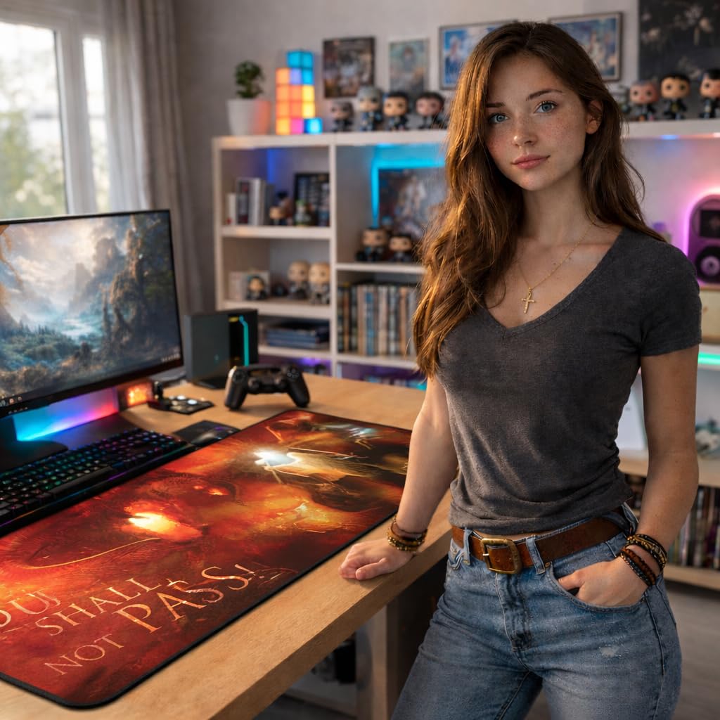 Subsonic Rozmiar XXL-Mauspad Herr der Ringe, 90 x 40 cm – Schreibtischunterlage mit rutschfester Unterseite, Gaming-Mauspad – oficjalny lizenziert LOTR