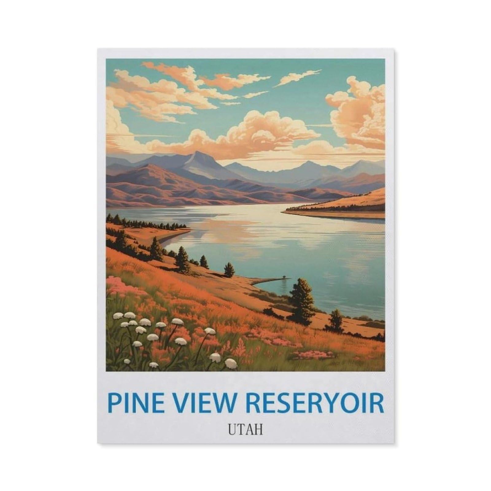 BEAYODKP 5D DIY Diamond Painting kit，Pine View Reseryoir Utah（40 x 50 cm）