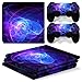 Morbuy PS4 Pro Skin Vinyl Autocollant Sticker Decal pour Playstation 4 Pro Console and 2 Dualshock Manette Set (Purple Circle)