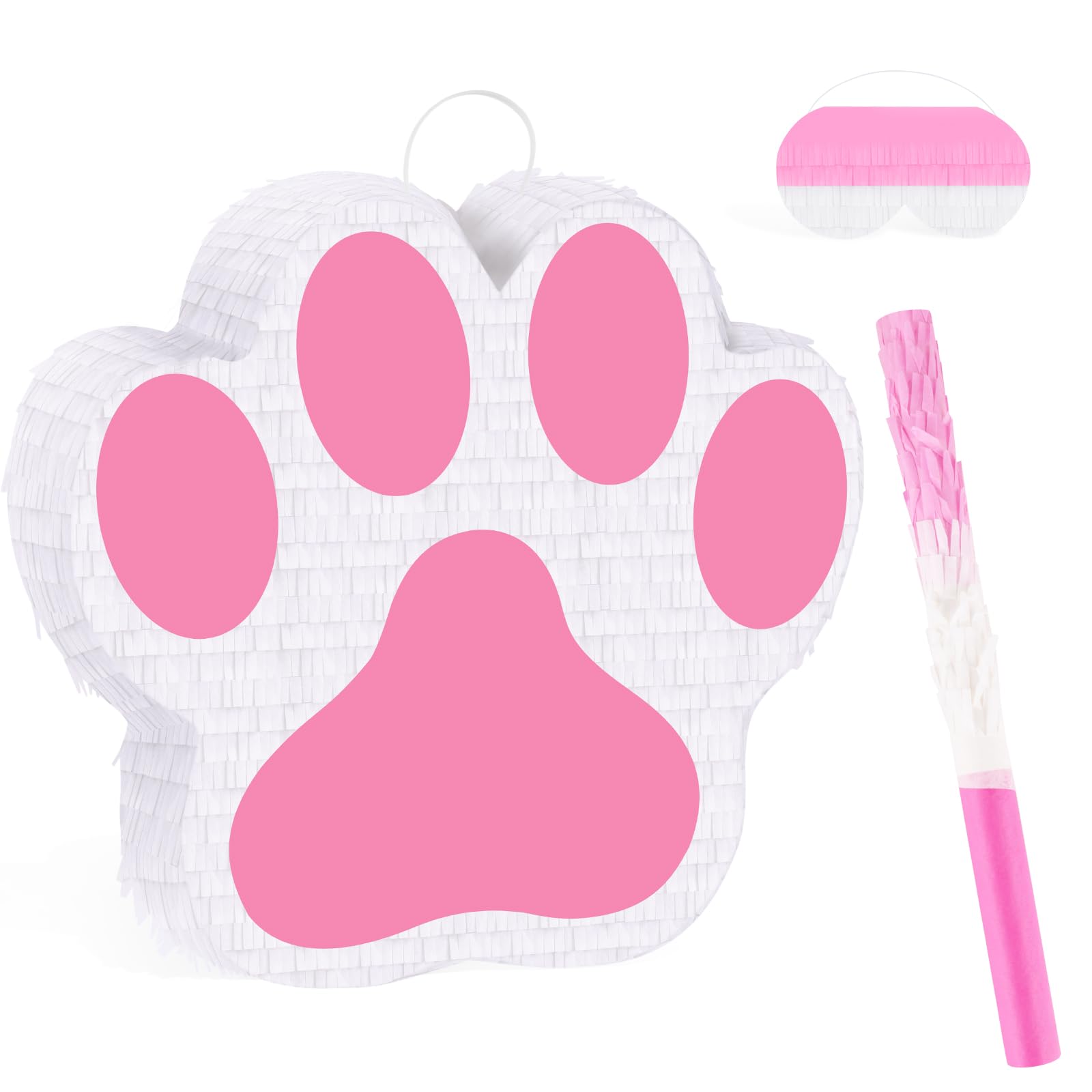Piñata de perro pequeño con palo de piñata y lazo para colgar, piñata de cumpleaños con temática de animales, suministros para fiestas de cumpleaños, niñas y niños