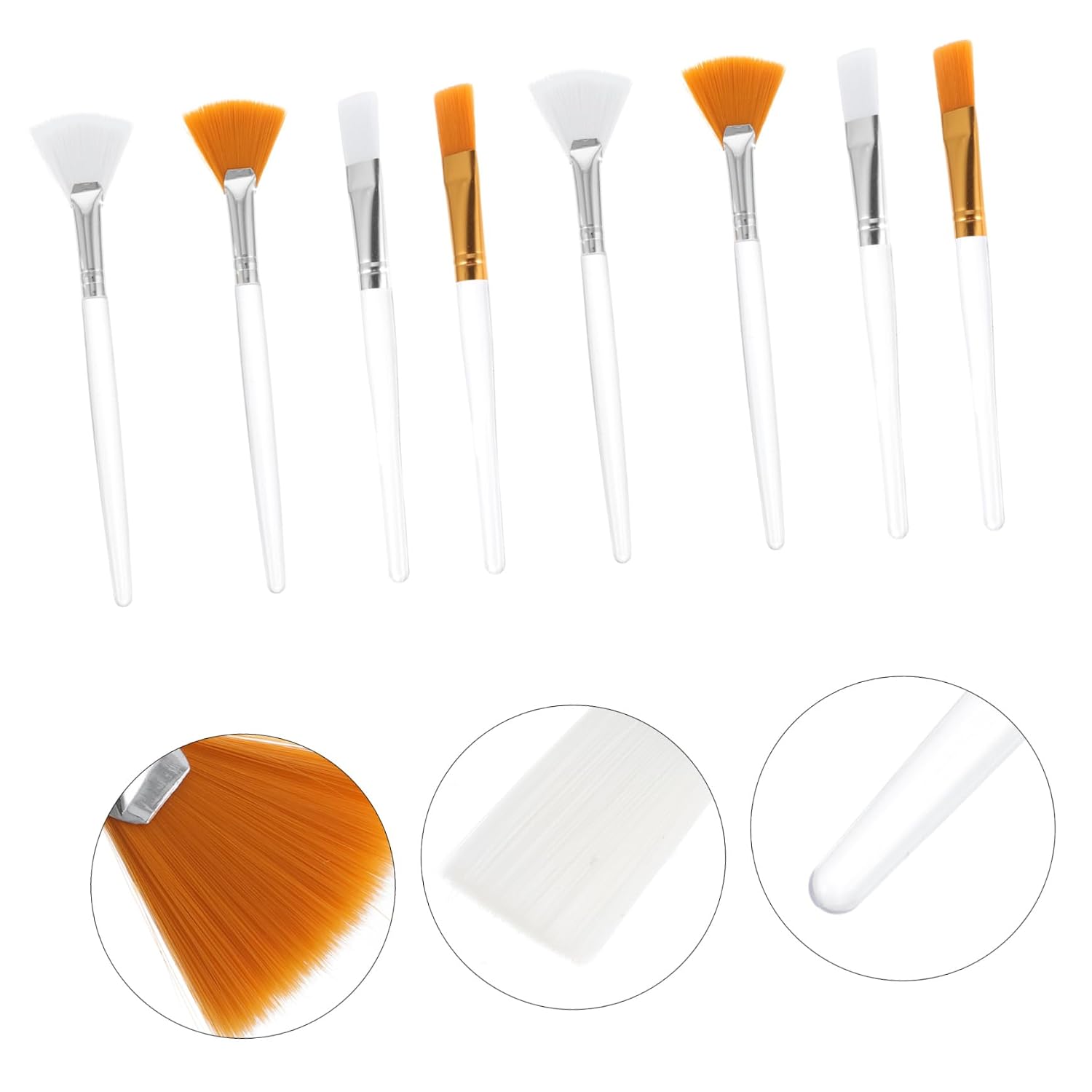 VALICLUD 16pcs Facial Mask Applicator Brush Fan Shape Flat Design for Skincare DIY Masks Gentle Touch Easy to Clean Reusable for Facials