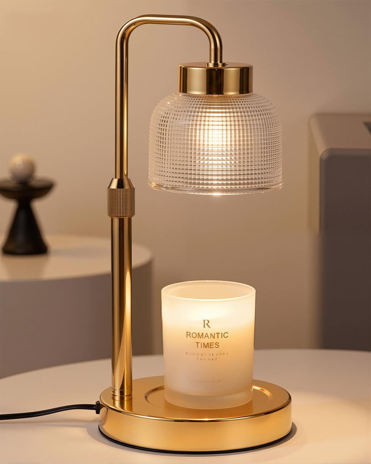 Funistree Candle Warmer Lamp with Dimmer, New Home Gifts for Men Women, Birthday Anniversary Presents for Her Him, Candle Heater Lamp with 2 Bulbs for Scented Candle