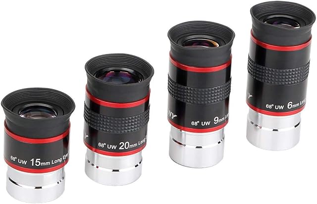 Svbony Okulary 1.25" Zestaw Okularów 68 topni 6mm 9mm 15mm 20mm Akcesoria do Teleskopów do Teleskopu Astronomicznego