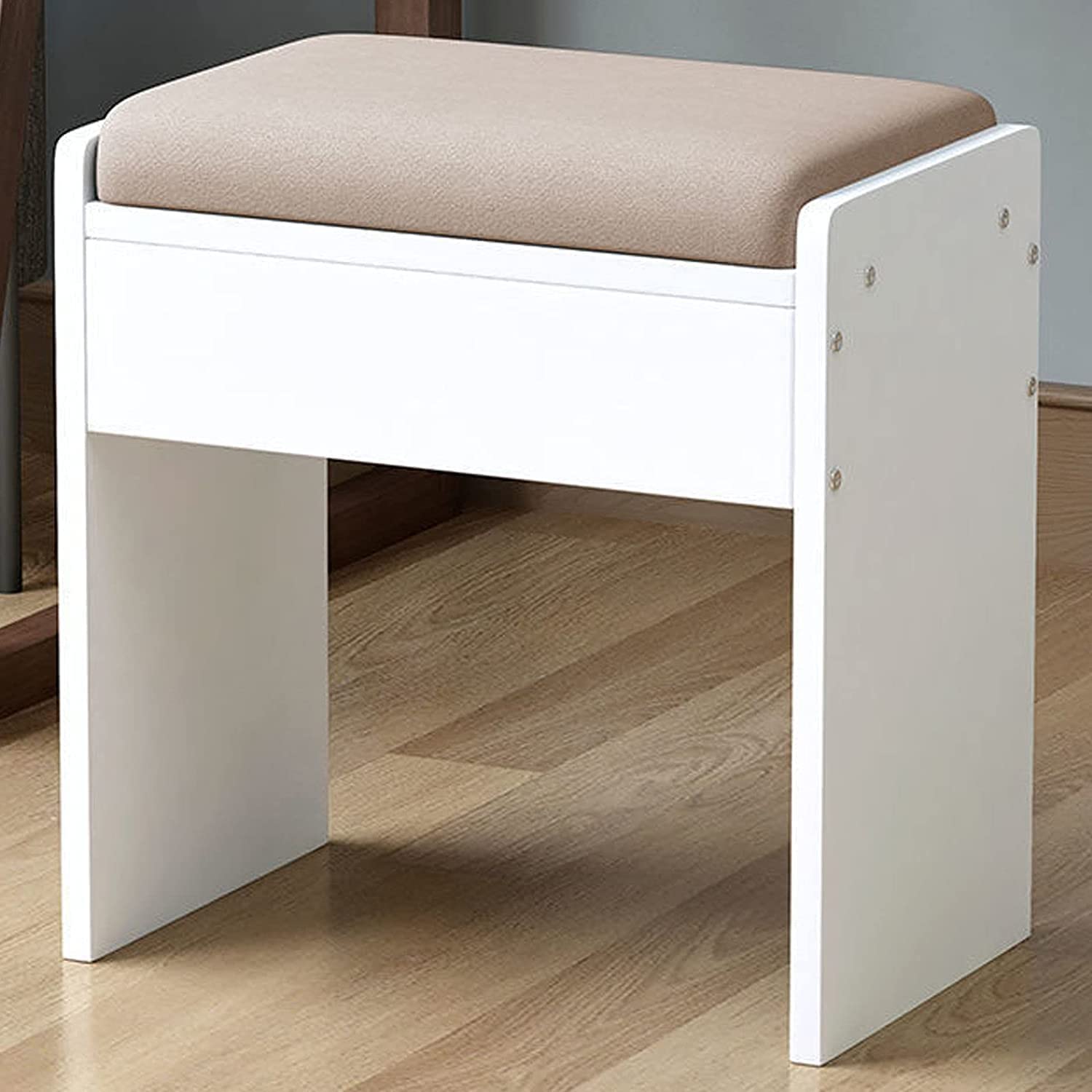 Otomano tapizado rectangular en forma de H reposapiés de moda portátil gris