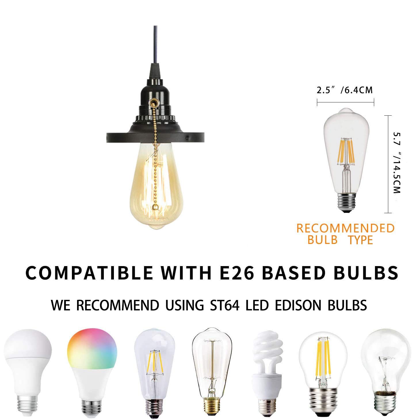 Buy NAFEEZA On/Off Pull Chain Switch Pendant Light,Max 59 Inch