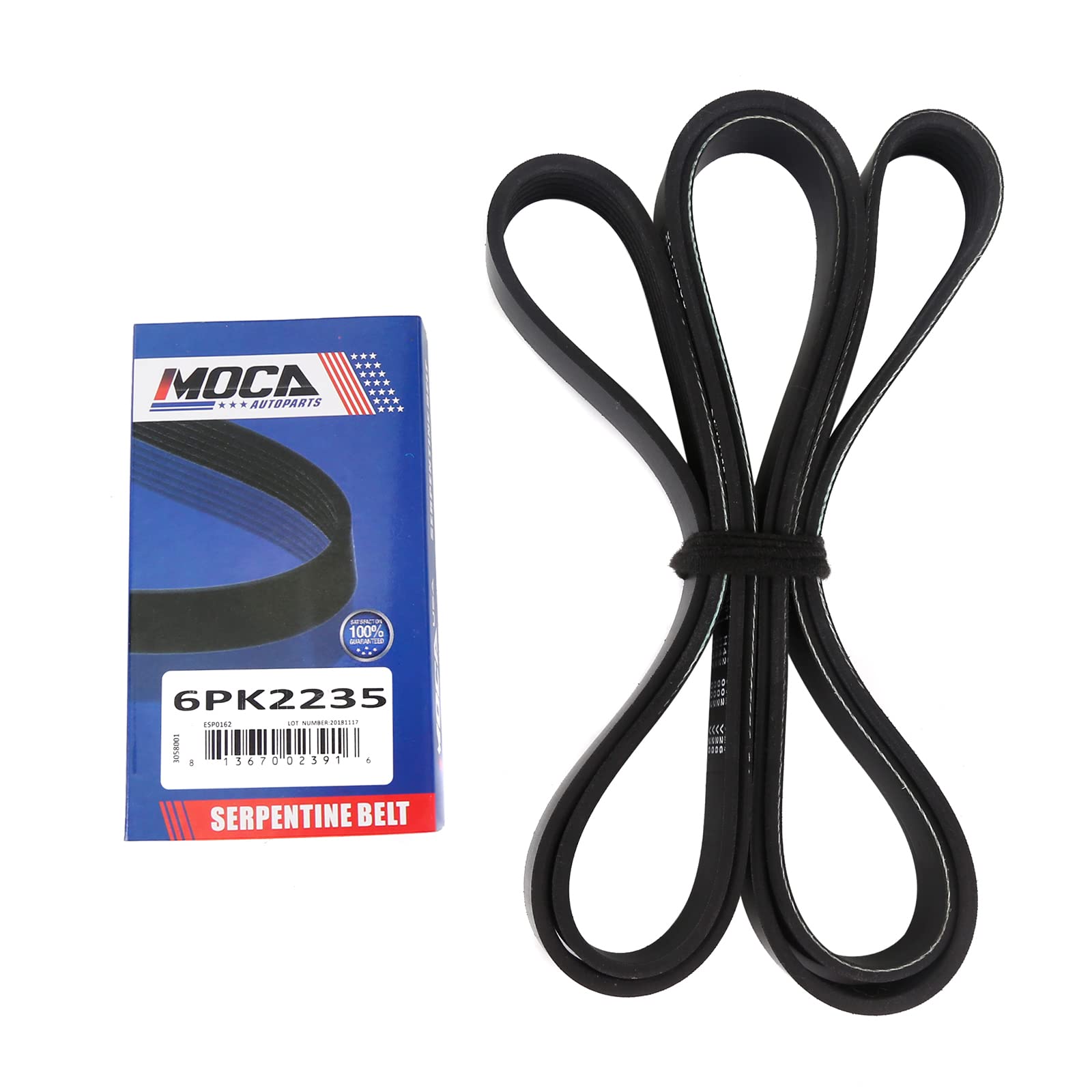 MOCA 6PK2235 Serpentine Belt Compatible with 2006-2009 for Ford Fusion 2.3L, 2012-2013 for Hyundai Equus 5.0L, 2006-2009 for Mercury Milan 2.3L, 2006-2010 for Lexus SC430 4.3L