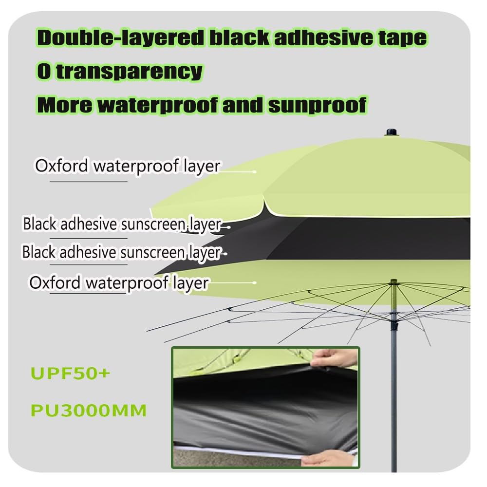 Sombrilla De Playa 200cm 240cm Parasol Exterior Patio Sombrilla De Terraza Inclinable Ajustable Protección UV50+ Sombrilla Playa Antiviento Plegable, Fácil De Plegar E Instalar(Beige,2m/6.5