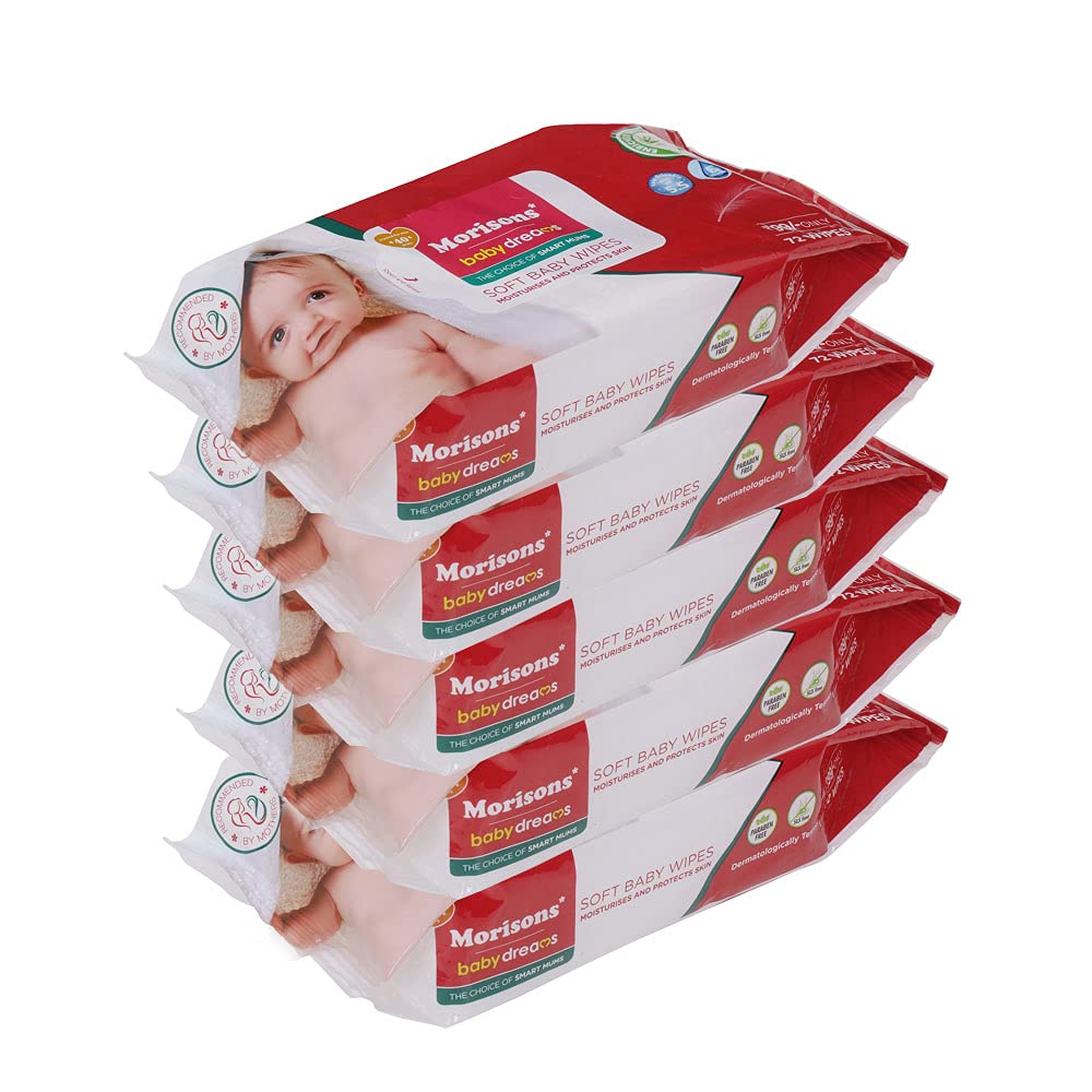 Morisons Baby Dreams Soft Cleansing Baby Wipes enriched with Aloe Vera and Vitamin E - pack of 5-image-49