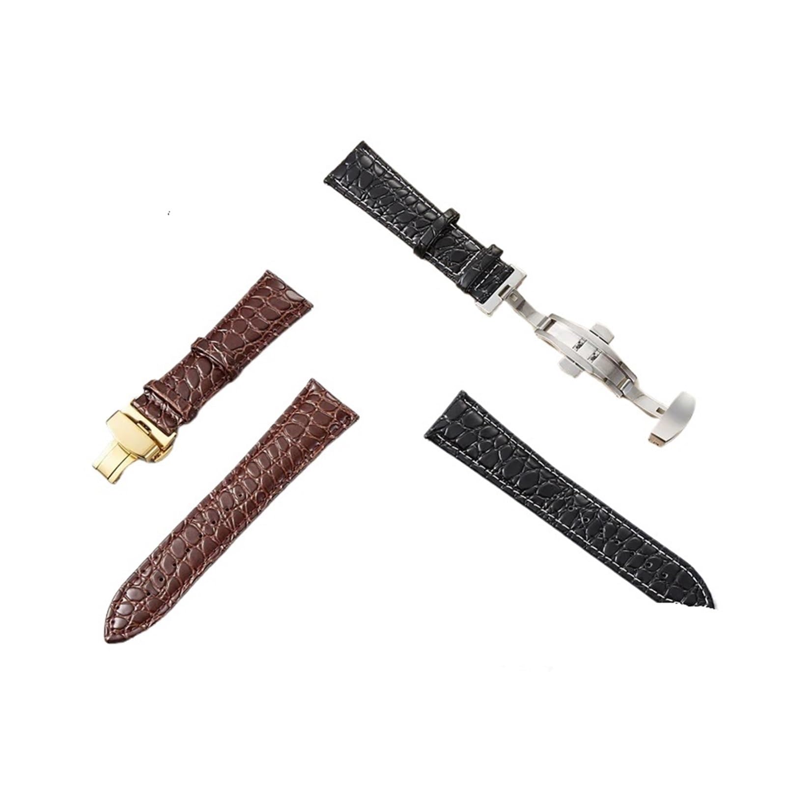 Correa de Reloj de Cuero con patrón para Hombre y Mujer, Correas de Repuesto de 18mm, 20mm, 22mm y 24mm, Accesorios para Reloj, Correas de muñeca