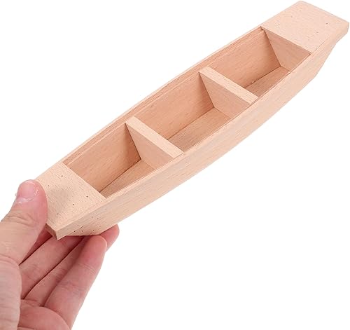 Miniatura 4 de COHEALI Modelo de madera - Mini accesorio de adorno modelo de barco, artesanía de barco de madera