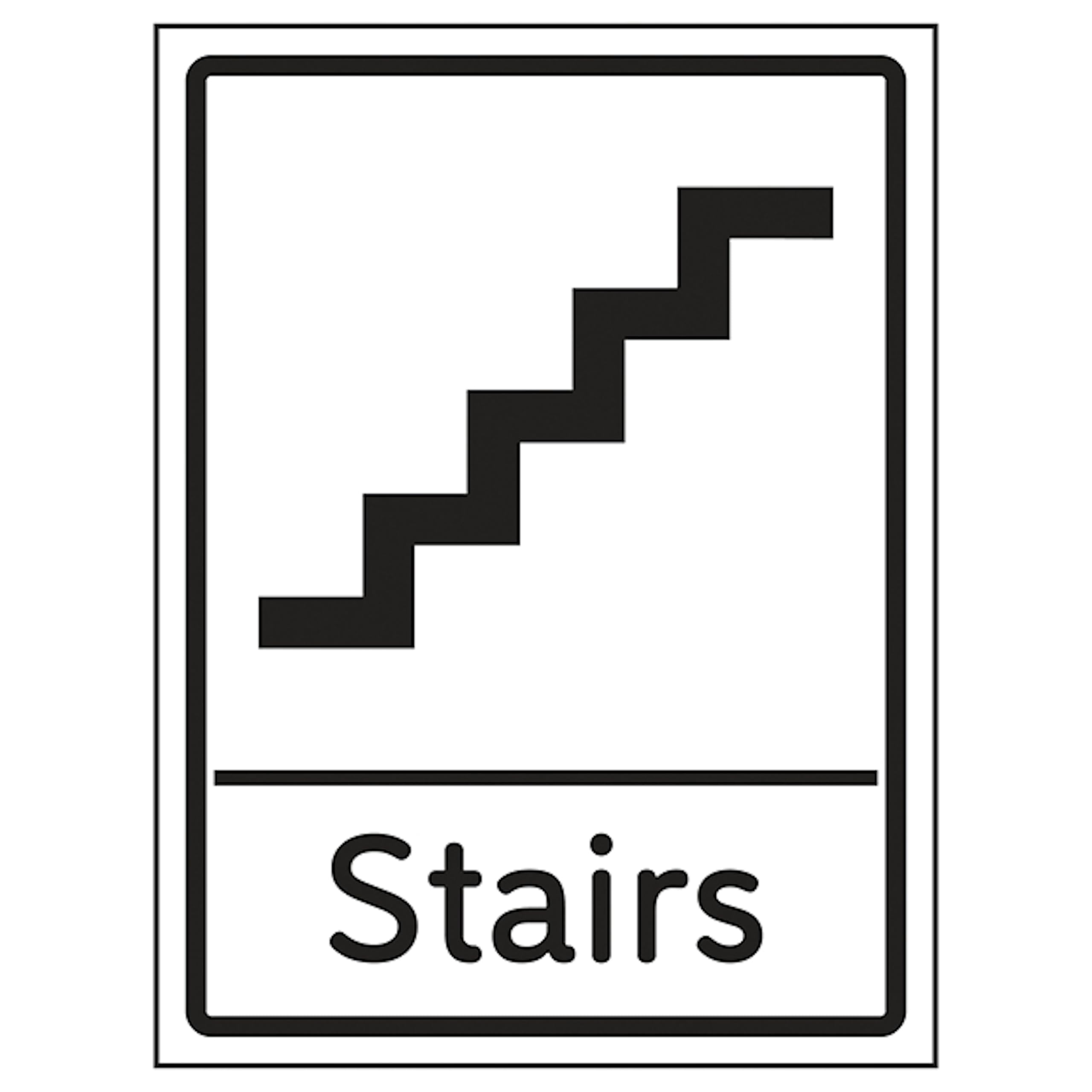 V Safety Stairs 200 x 300 mm - 2mm Super-Tough Rigid Plastic Safety Sign