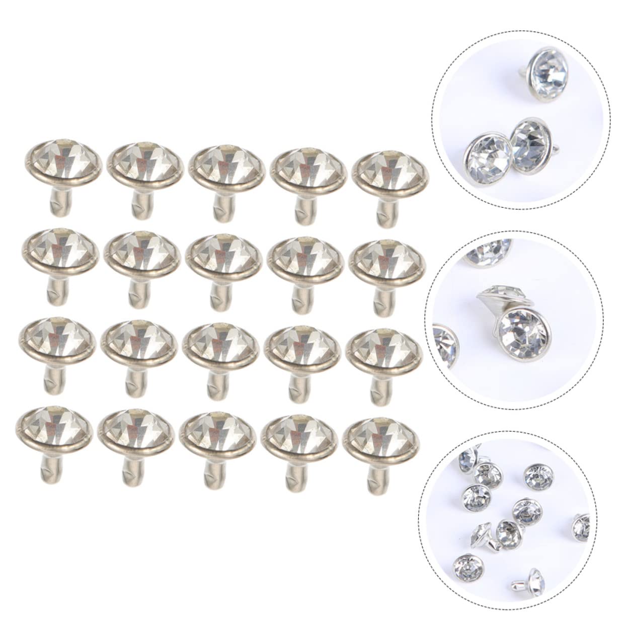 NUOBESTY 600 Juegos remaches de diamante tacos para ropa remaches para metal decoración remache artesanal de cuero tachuelas de reparación de artesanías de cuero remachadora Decorar