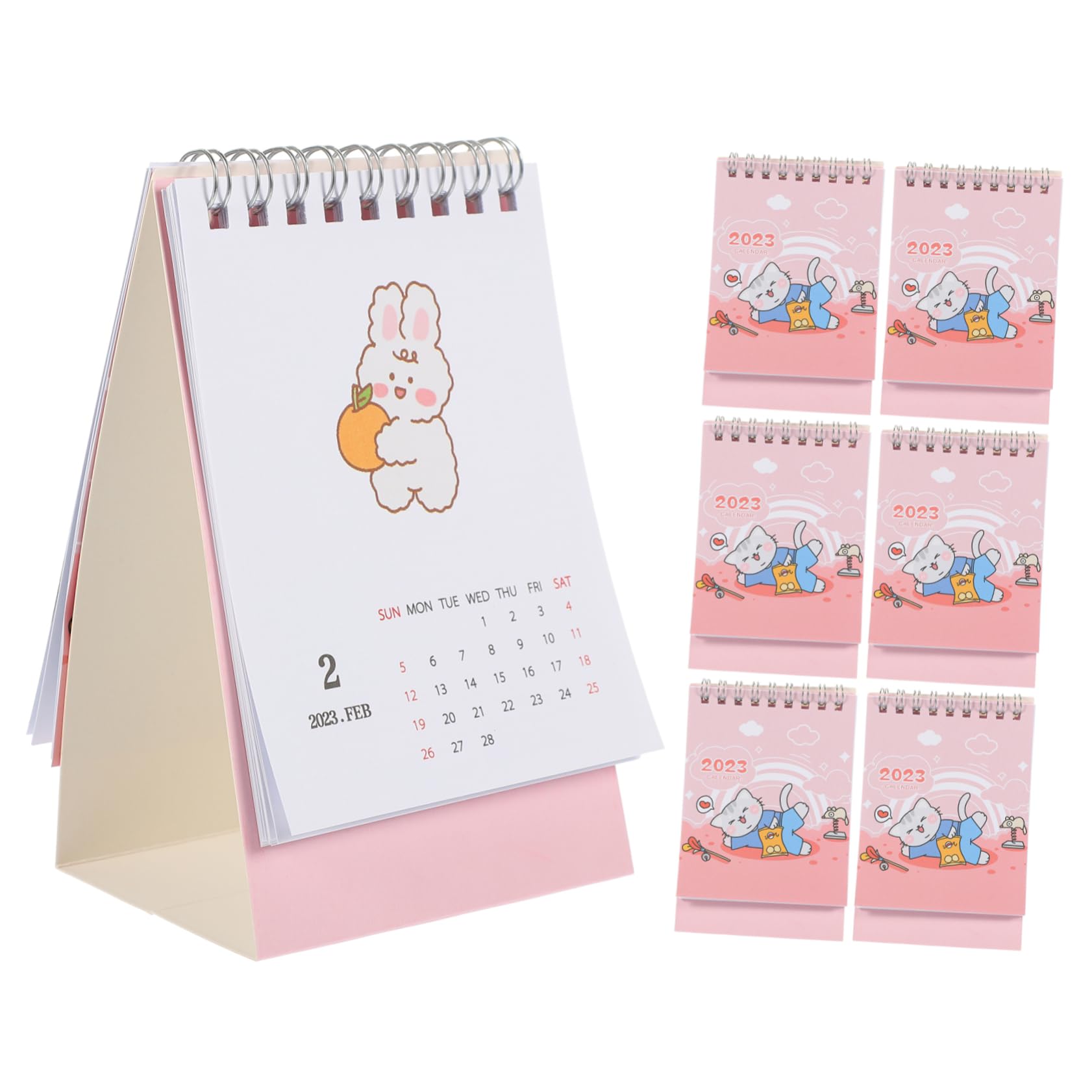 24 pcs cartoon cat calendar tabletop easels for painting table top decor marble decor standing desk calendar table calendar desk pad calendar desk supply 2023 office desk calendar