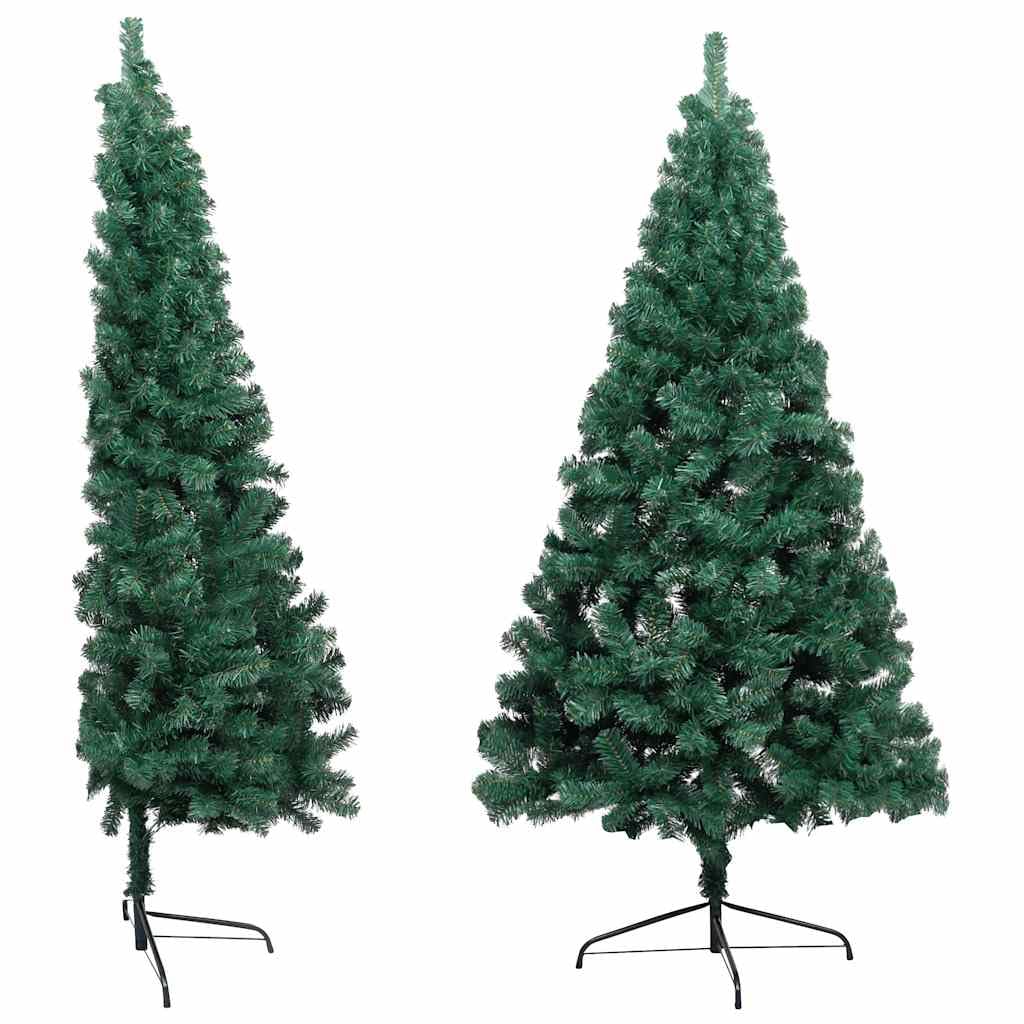 Semi Albero di Natale Artificiale 150cm Verde con 150 LED Illuminazione 340 Punte Incluse Palline Da Parete Realistico
