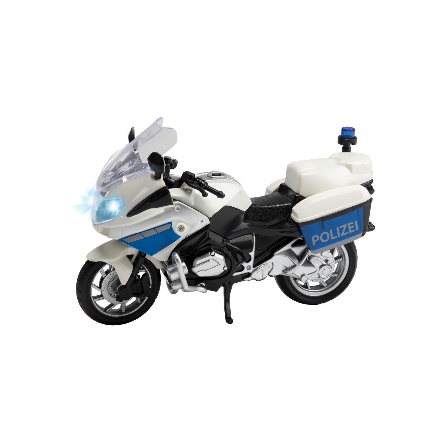 Toi-Toys 29654B Moto de Police 1:20 avec lumière et Son, modèle de Moto de Police, Blanc