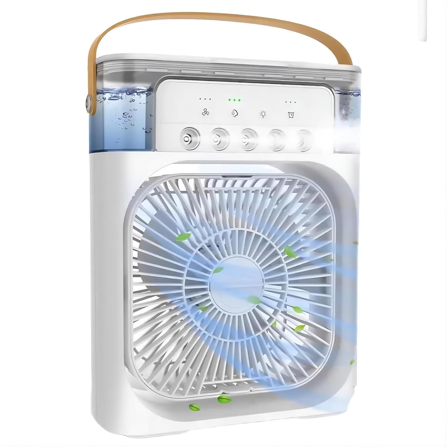 Mini Air Cooler Mist Fan – USB Portable Desk Fan with 3 Speeds, Water Spray, Timer & Personal Humidifier for Home & Office, with Random Color (White, Black, Blue, Green)-image-48
