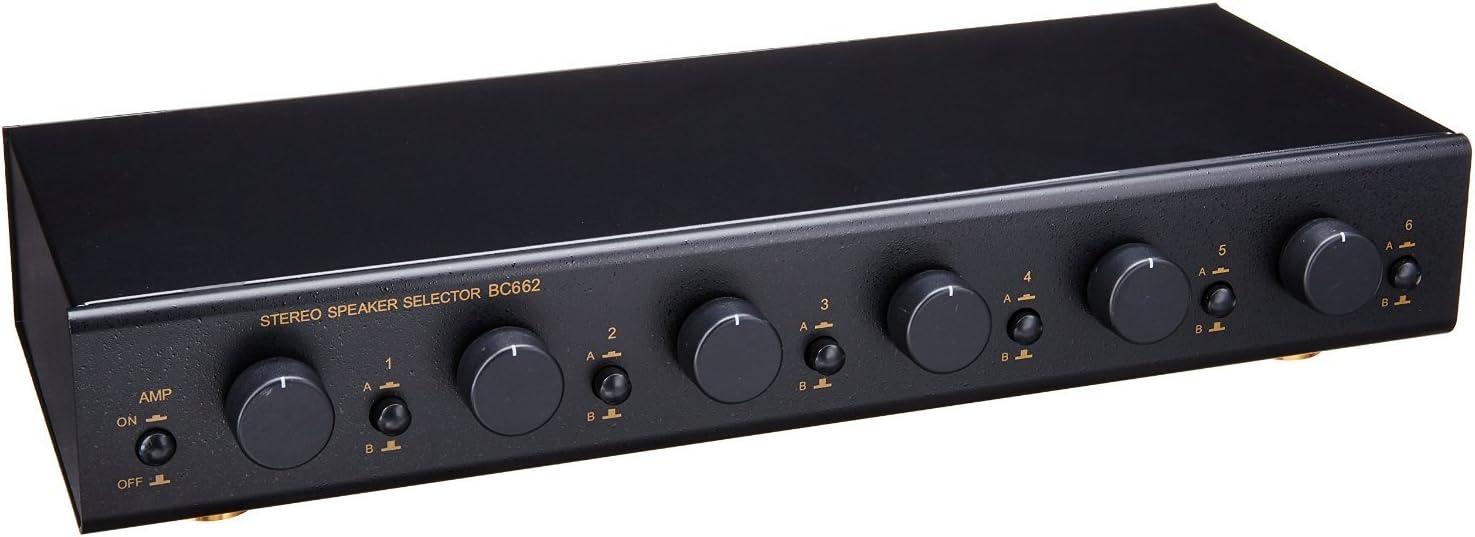 TS-6VC 2-Source 6-Zone Speaker Selector Switch with Volume Controls