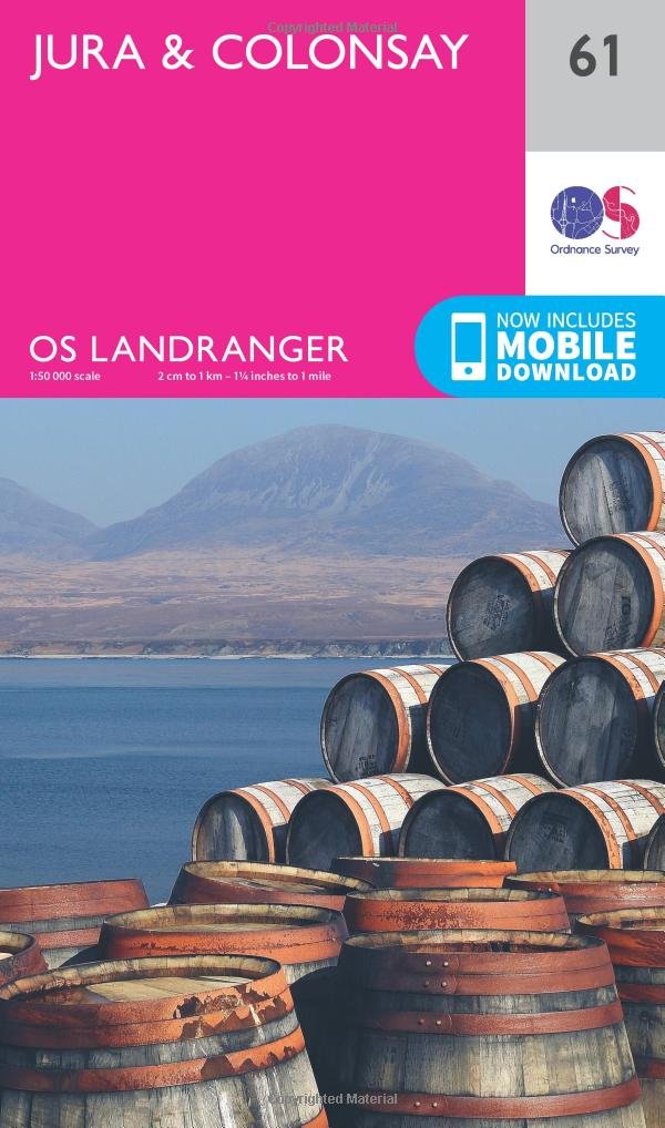 Jura & Colonsay Landranger Map 61 Ordnance Survey Latest