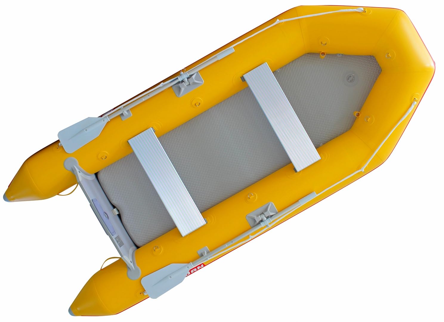 11' Saturn CB330 Budget Inflatable Boat. Yellow Color. Inflatable Motor Boat for Pleasure or Fishing. Inflatable Raft. Tender for Yacht. Portable Inflatable Motor Boat.
