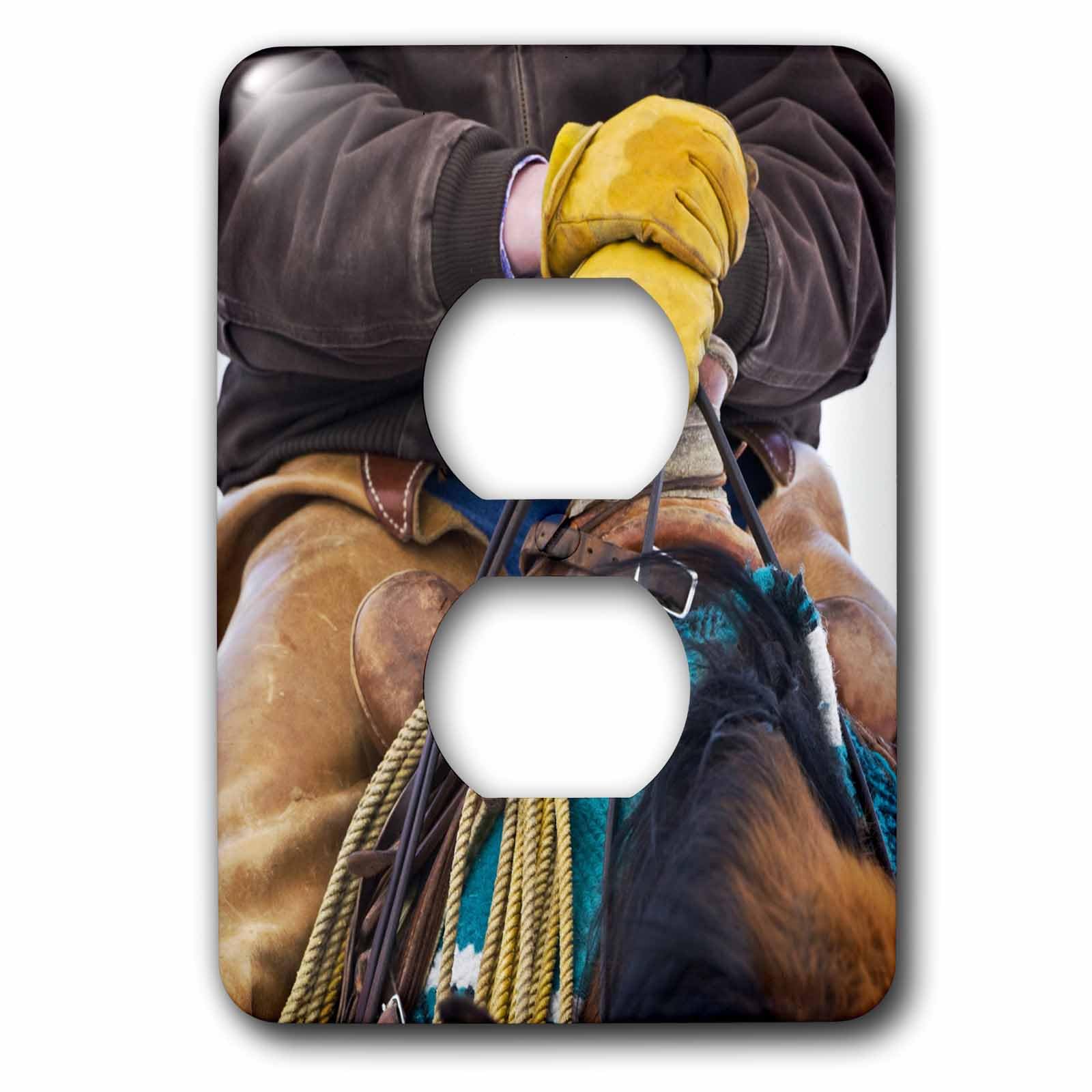 Selles de cowboy deco murale pour double prise multicolore 3dRose - 4