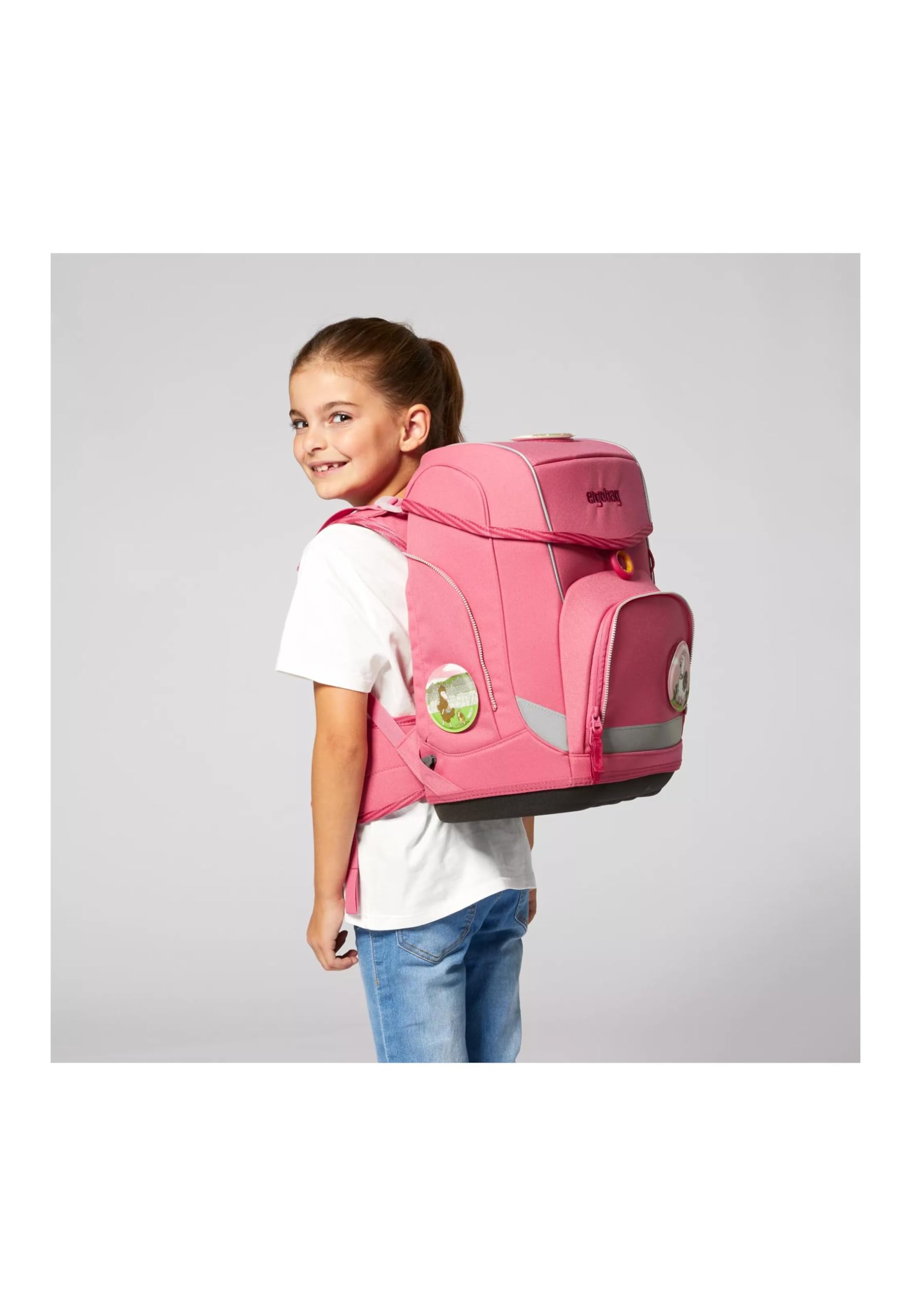 ergobag cubo Bundle Set ergonomischer Schulrucksack, Set 7-teilig Plus Seitentaschen Zip-Set und Trinkflasche