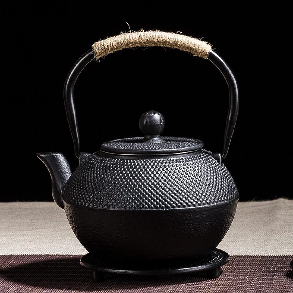 Home Induzione Stufa Addensare Ferro Teiera Infusore in Acciaio Inox Teiera in Ghisa Bollitore per Acqua Bollente tè Oolong-1200ml