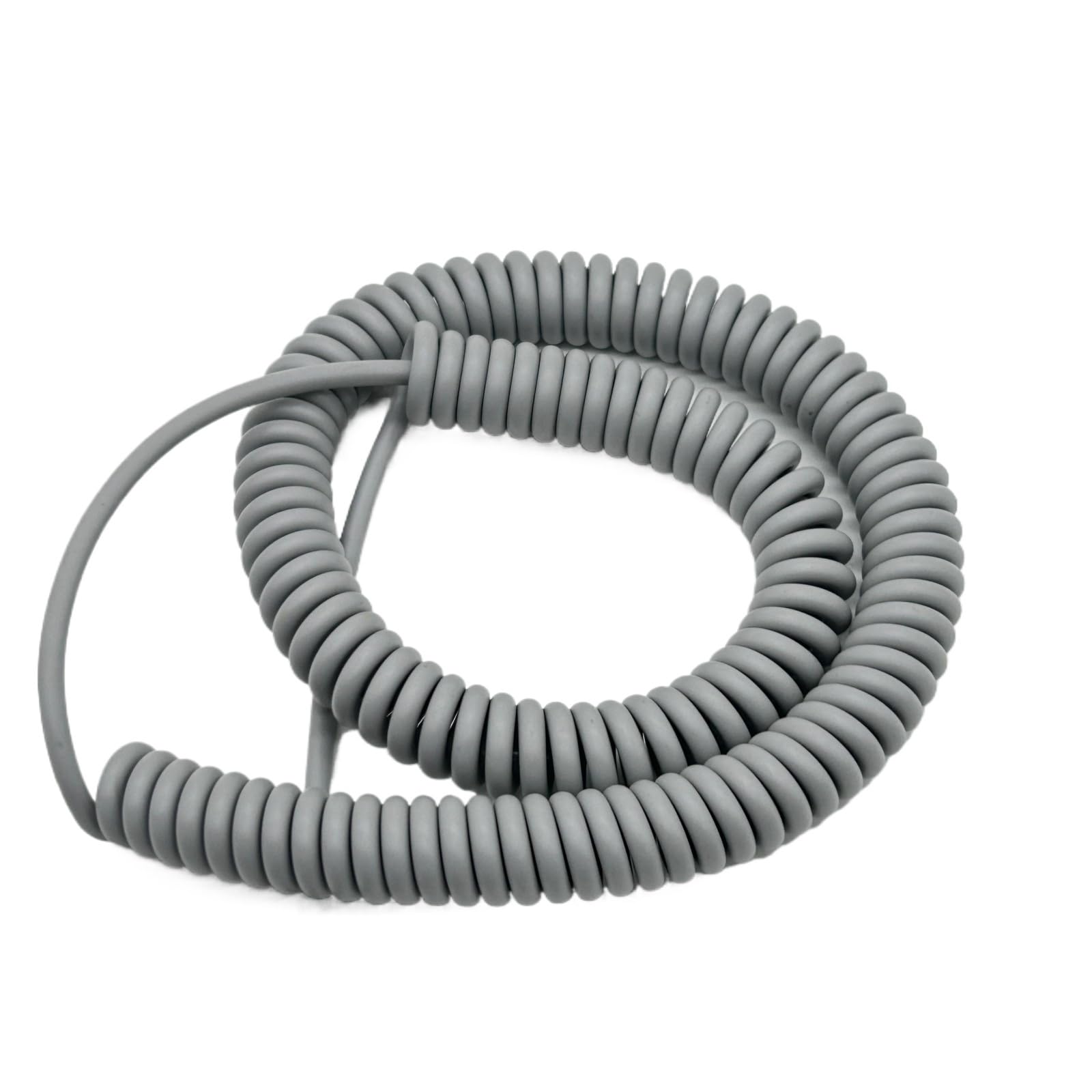 PULaif Spring Spiral Cable, 2 Core Spring Spiral Retractable Cable Stretch 2 Meters Polyurethane Grey Multiple Sizes(1mm2 17AWG)