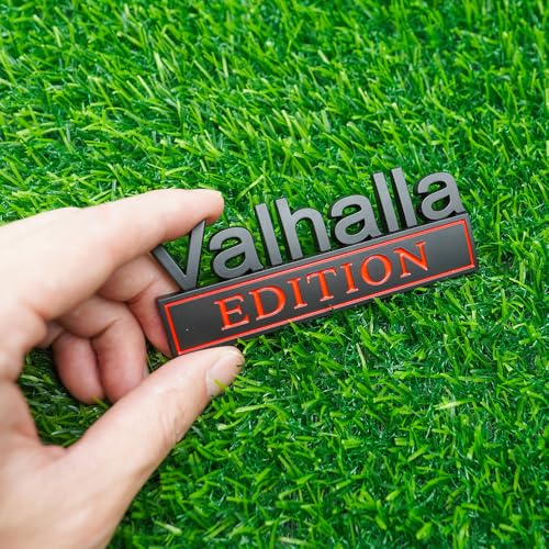Image of Pair Set Vikings Valhalla Edition Emblem 3D Fender Badge Decal BumperSticker Nameplate for Universal Vehicle, Car, Truck, SUV Motorcycle Accessories Viking Seasons (Black Red)