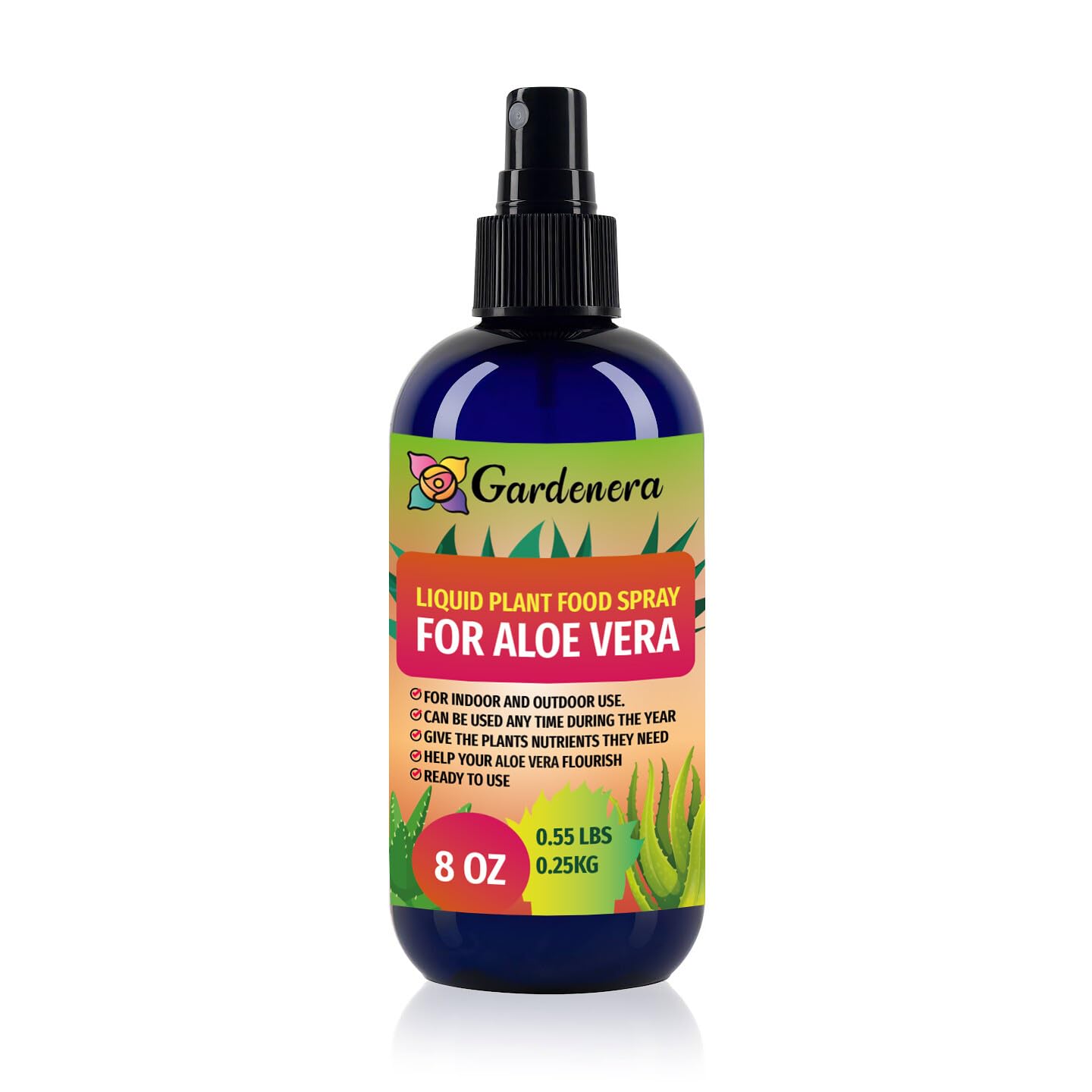 Professional Aloe Vera Superfood Spray Mist for Home Gardening | Micro-Fungi Enriched Fertilizer Mist for Healthy Leaves & Growth | 18 Essential Vitamins & Minerals for Aloe Vera – 8oz