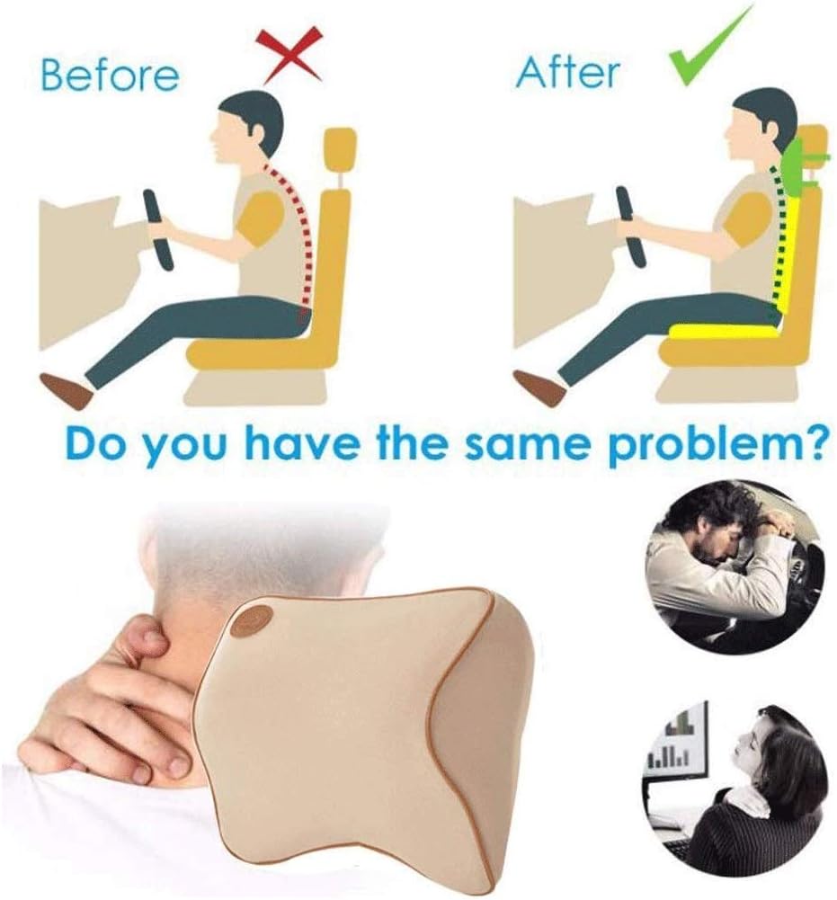 Car Neck Pillow, Memory Foam Headrest Cushion Helps Passengers Rest to Relieve Neck Pain and Improve Sitting Posture, Universal Version for All Car Seats
