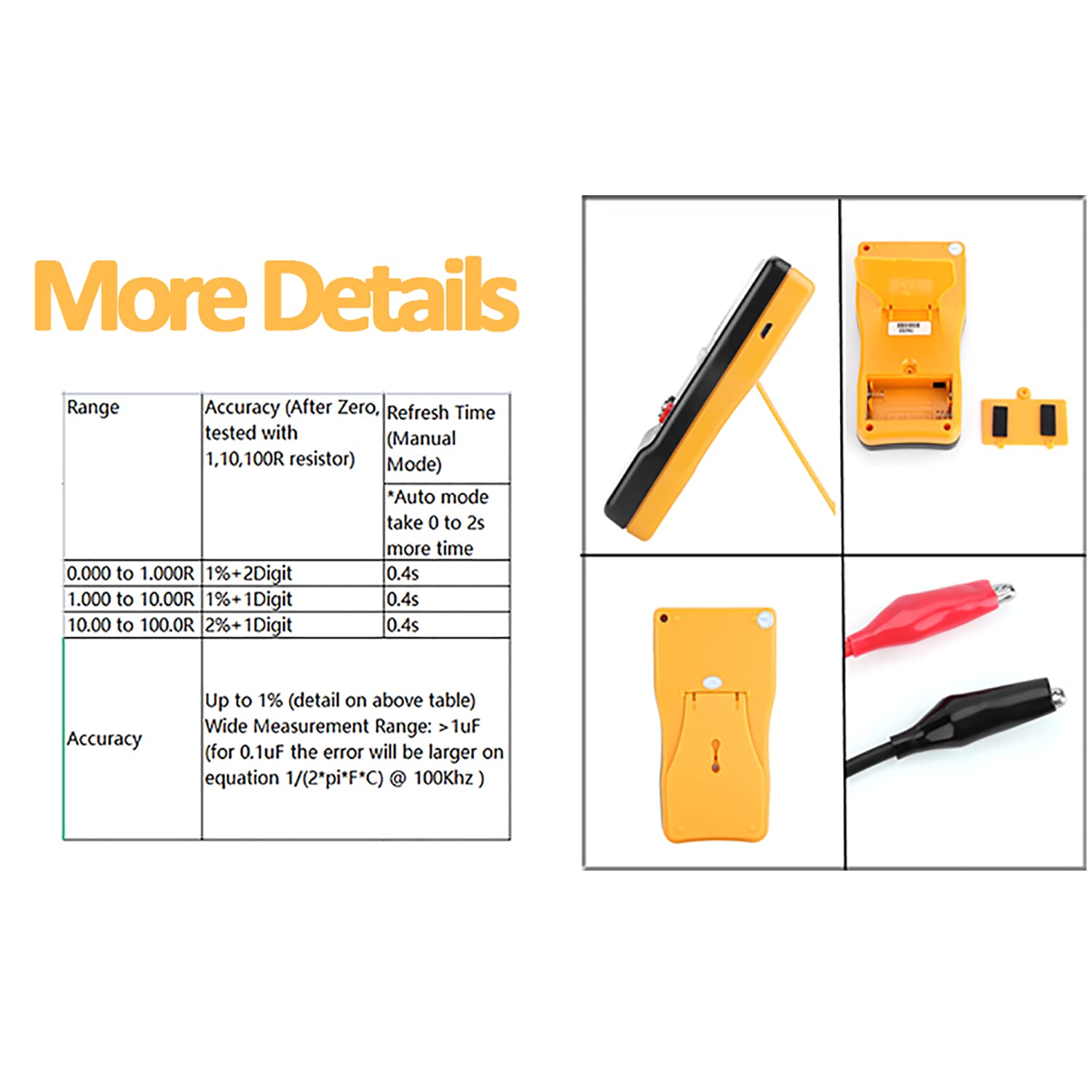 Kapazitätsmessgerät, ESR Kondensator Tester Auto-Ranging Kapazitätsmesser Handheld Kapazität Tester MESR-100 V2 Capacitance Meter Kondensator Messgerät Kapazitätenmessgeräte bis 0,01 bis 100R