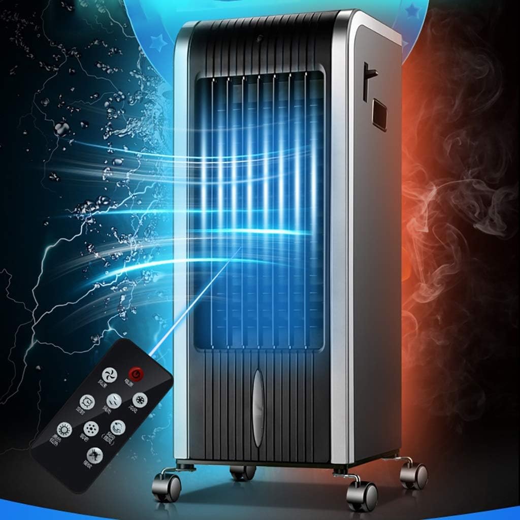 Air Cooler for Home Office Cold hot Air Conditioner Household Mobile Air Cooler Purification Humidification 8h Timer 3 Wind Speed 7L Water Tank 4 in 1 Water Cooling Silver Black