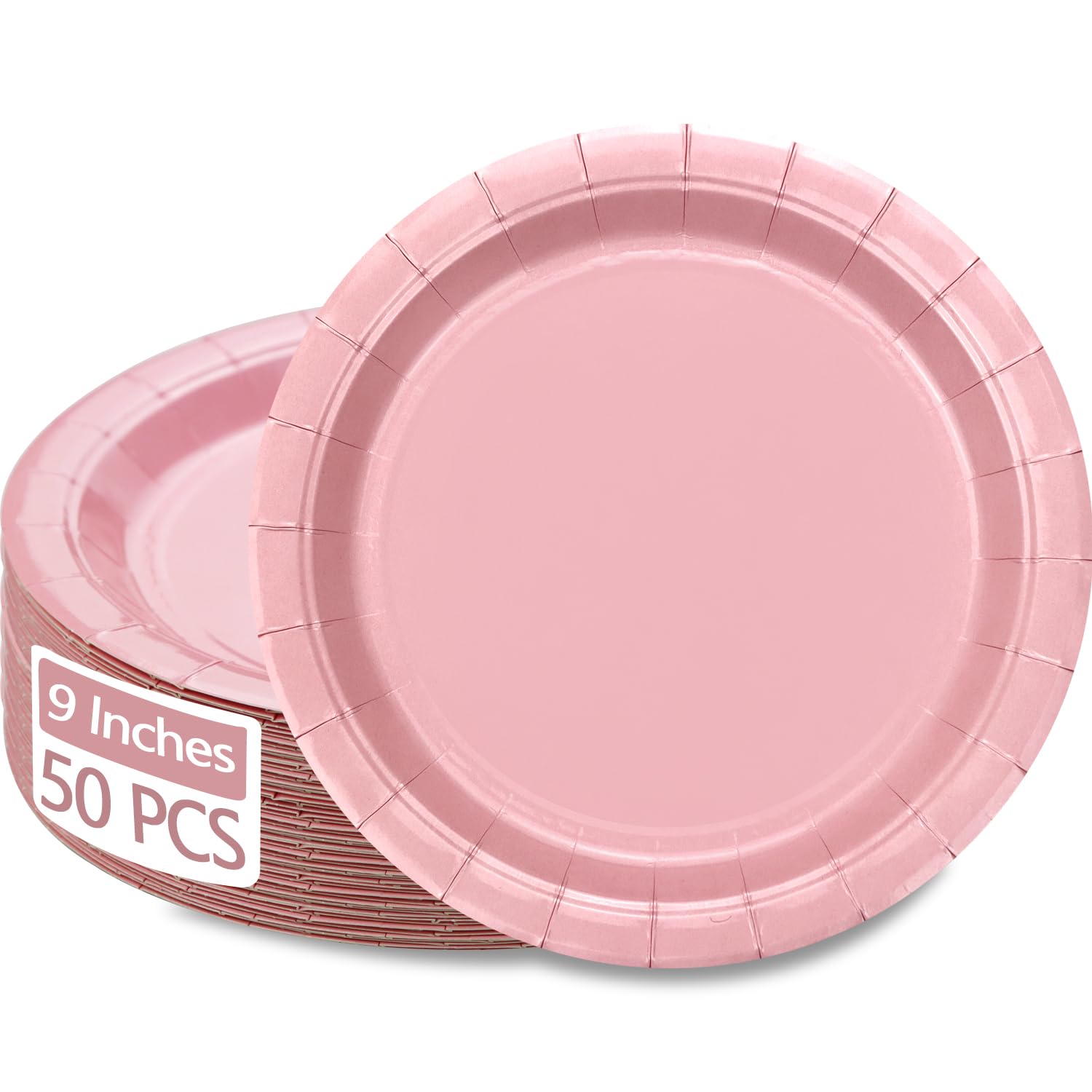 PTECDROTS Lot De 50 Assiettes Rondes En Carton Pour Fête