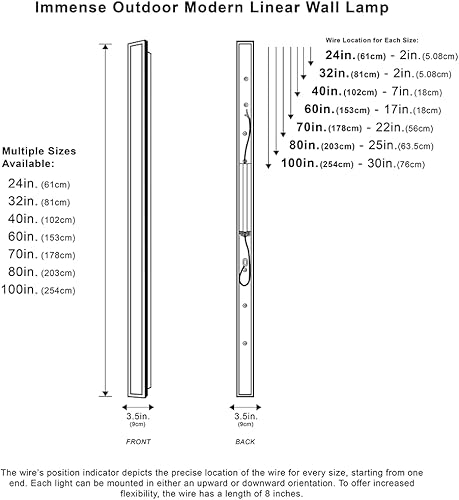 Miniatura 7 de Ozarke Inmensas luces de pared modernas para exteriores, lámpara LED lineal exterior para montaje en pared, luz de aplique con certificación UL para