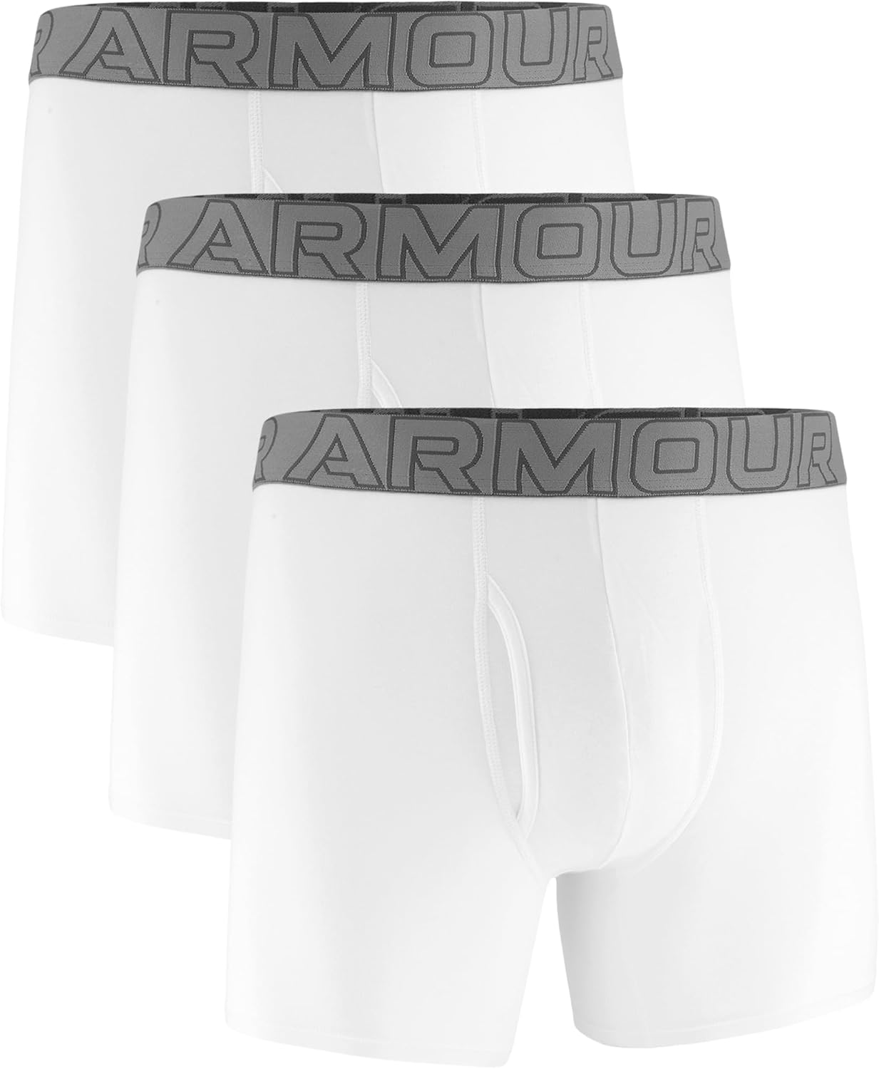 Under Armour mens 3-pack Performance Cotton Boxer Brief, 6" Inseam, All-day Comfort & Ultra-soft