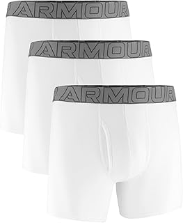 Under Armour mens 3-pack Performance Cotton Boxer Brief, 6" Inseam, All-day Comfort & Ultra-soft