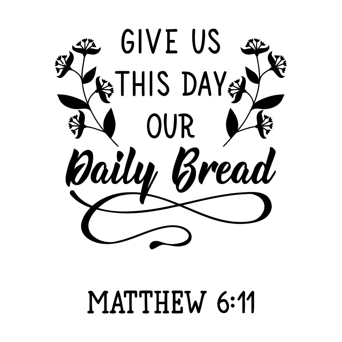 Fine Carving Decals Religious Quote Words Bible Verse Matthew 36x44.8cm It Won't Fall Off Small Black