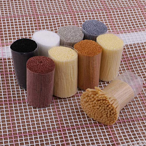 EPRHAY Latch Hook Rug Making Kits Dogs Cushion Cover Craft Embroidery Dog for Kids Adults 43 x 43cm, Brown / White, 43 x 43 cm - Image 3