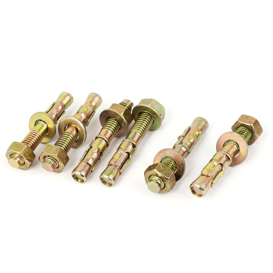 Aexit Yellow Zinc Anchors Plated Expansion Bolt Anchors Gecko Car Repair Bolts Expansion Anchors M8x50mm 6pcs