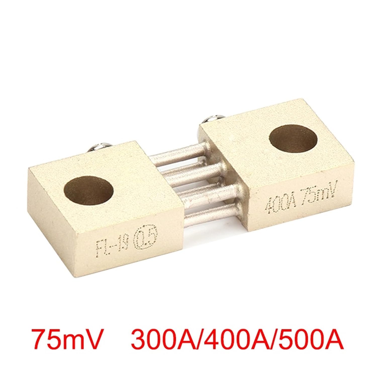 FL-19 300A 400A 500A 75mV Silver Welding Machine Brass Resistor DC Shunts for Current Analogue Panel Meter 1Pcs(400A)