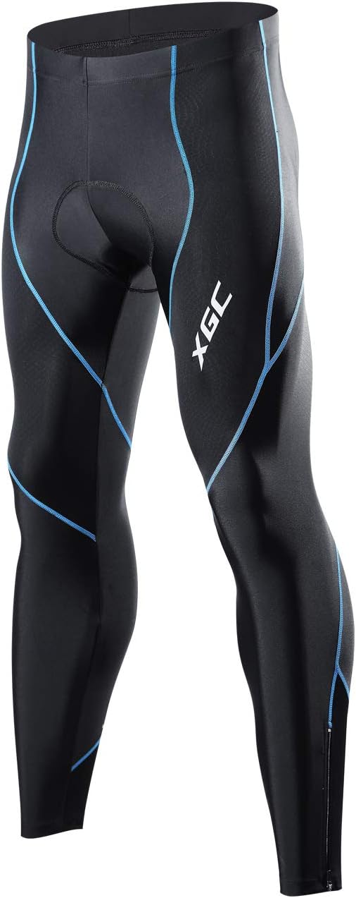 XGCMen's Long Cycling Pants Trousers Bike Pants Trousers Tights Legging with High-Density High-Elasticity and Highly Breathable 4D Sponge Padded