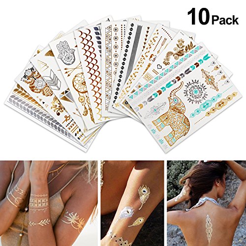Tatuaggi Temporanei Adulti, Rymall 10 pcs Tatuaggi Adesivi Temporanei per Bambini, Tatuaggi Addio al Nubilato Temporary Tattoos Festa Gadget per Bridal Shower, Hen Party, Feste Notte, Doccia Nuziale