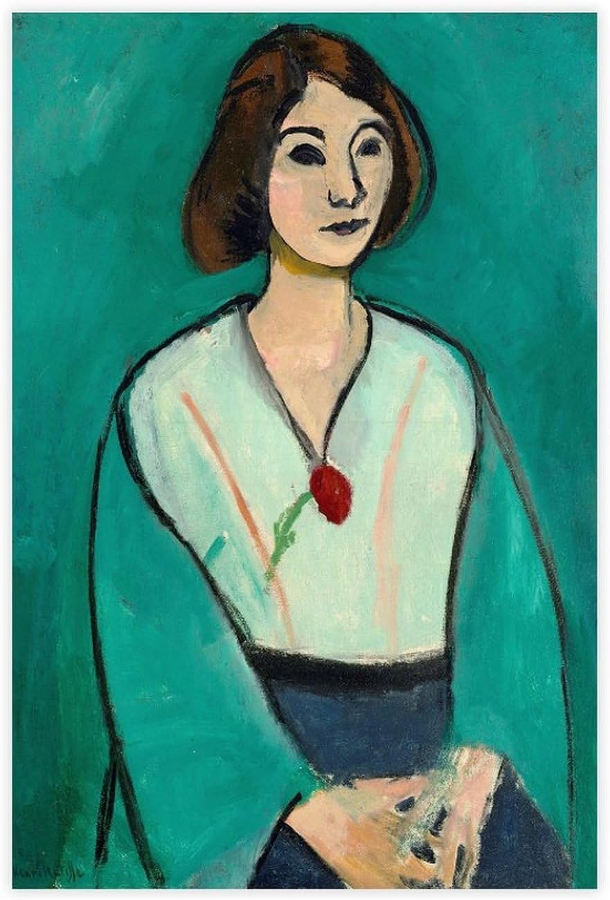 Waeta Rnvzx Henri Matisse Poster the Lady in Green Abstract Painting Henri Matisse Prints Henri Matisse Canvas Wall Art For Home Decor Picture 40x60cm No Frame