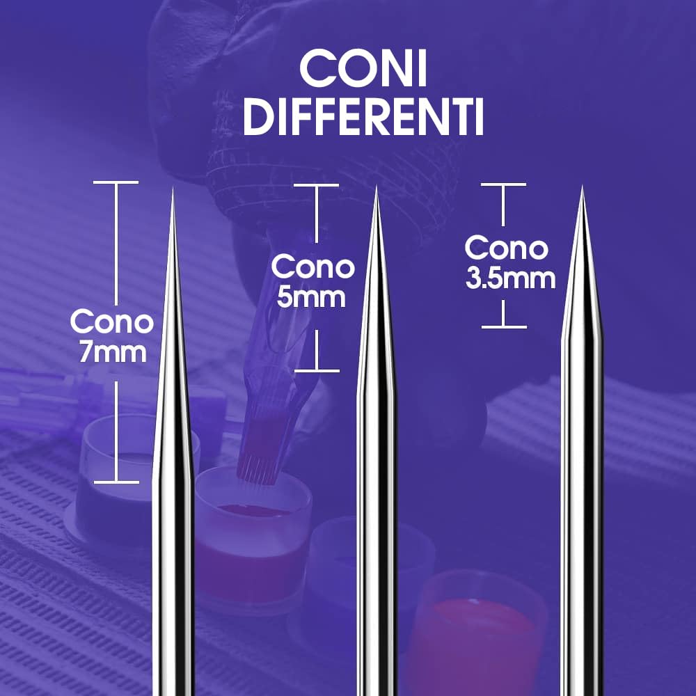 Mast Pro Aghi per Tatuaggi Professionale 20pezzi #08 0.25 0803RL Standard Round Liner Microblading Tattoo Needle Cartridge per Macchinetta Tatuaggi