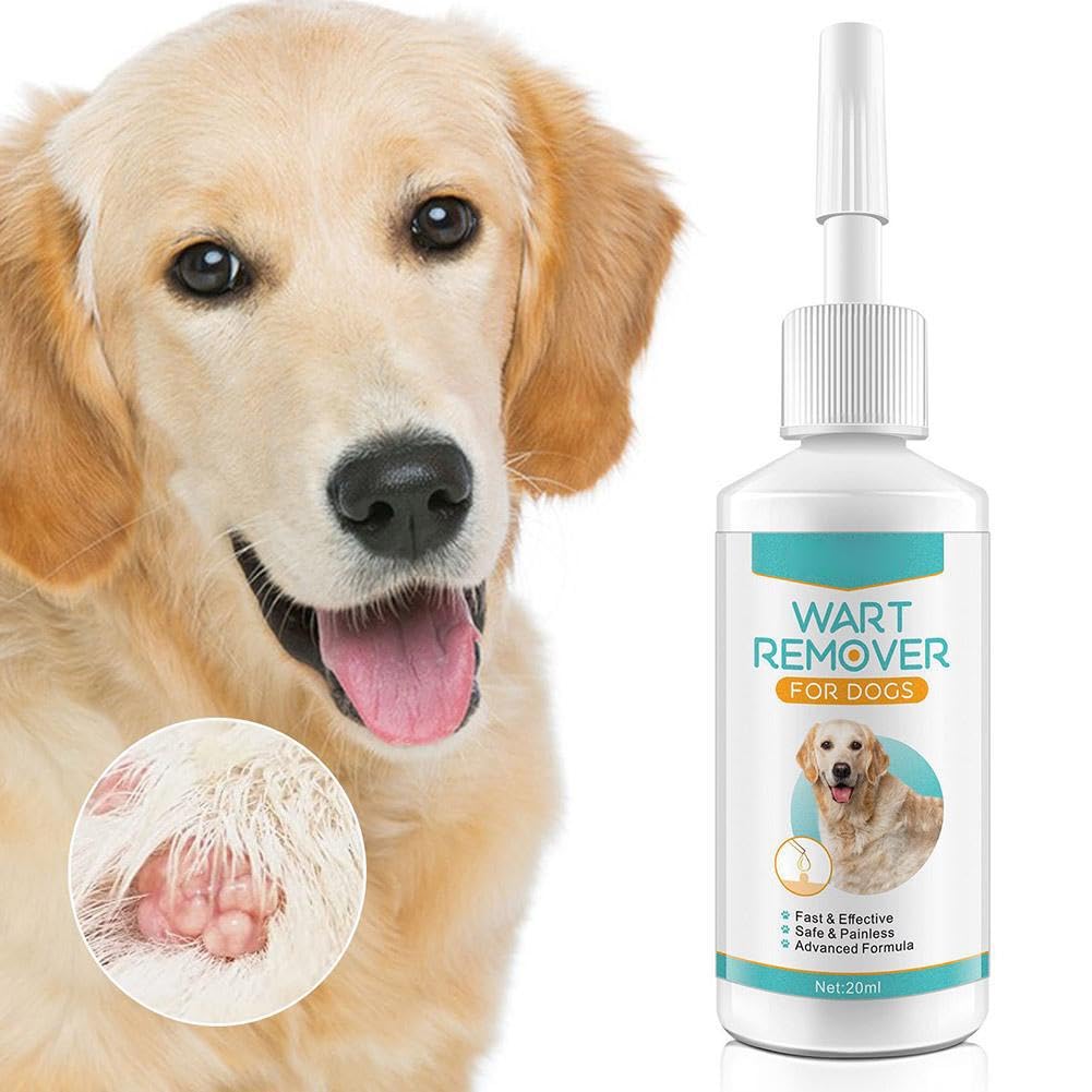 Traitement anti-verrues pour chien – Liquide à action rapide à base de plantes pour papillomes et imperfections canines, traitement de la peau des chiens et des verrues – 20 ml