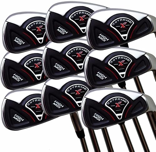 High MOI +1 pulgada sobre Big & Tall - Juego completo de 9 piezas de hierro para hombres (3-SW) para diestros Regular Flex R Flex Club (alto 6'0