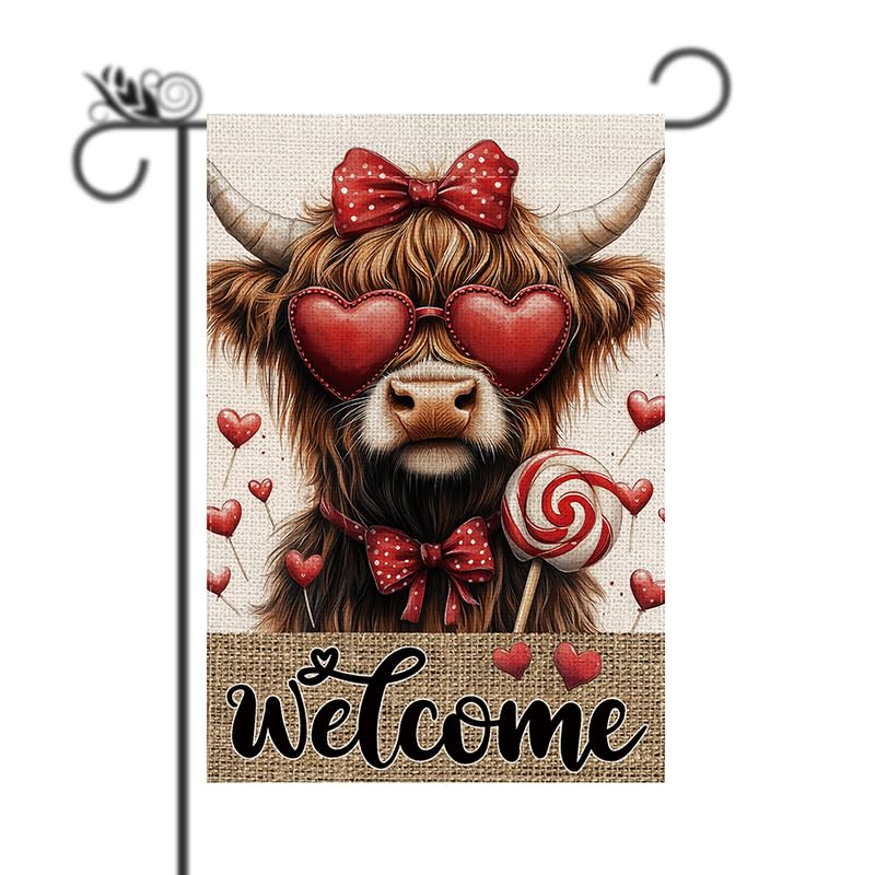 Drapeau de jardin amusant Saint-Valentin vertical double face 31x45