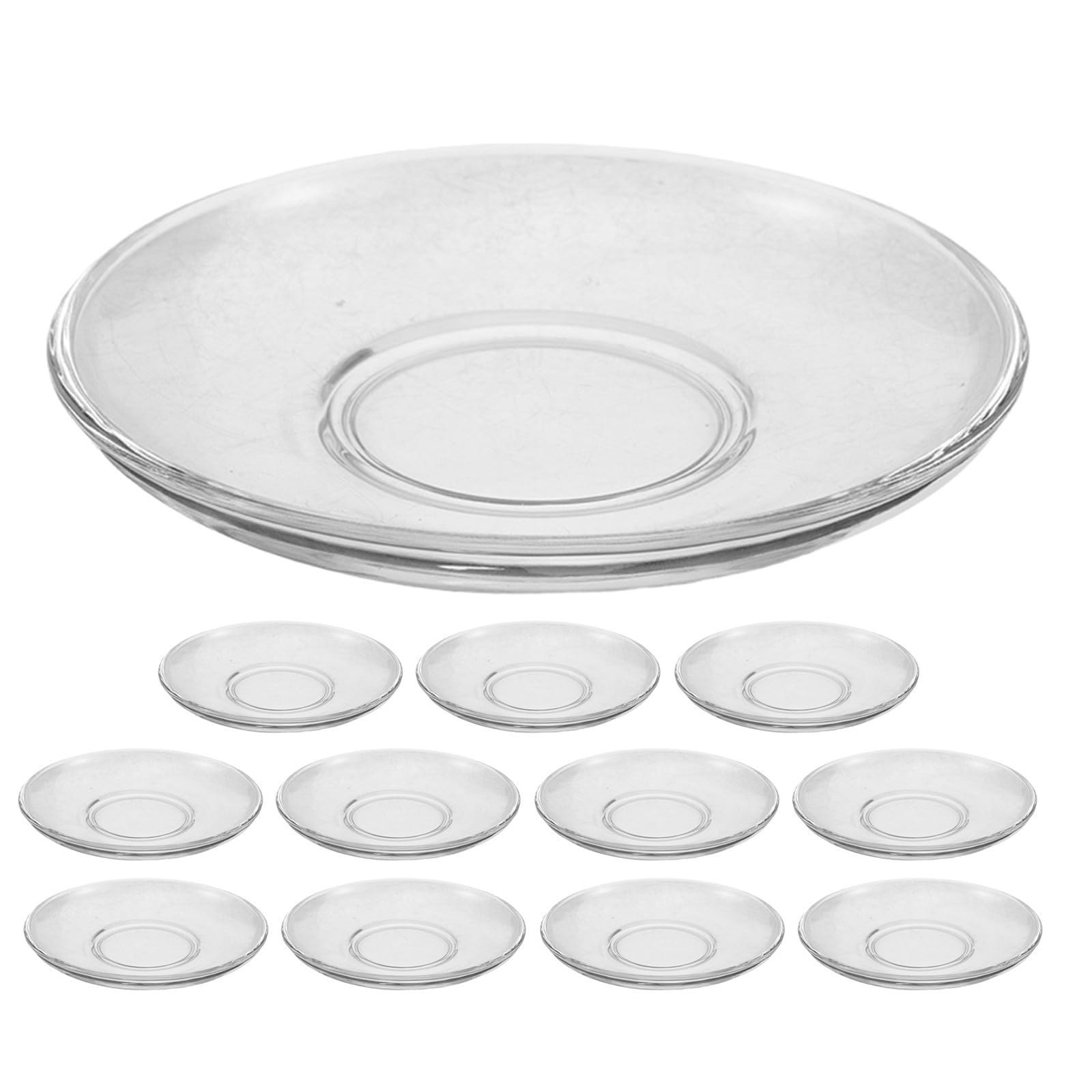 KICHOUSE Glas V Orspeisenteller Rund Transparent Minimalistisch