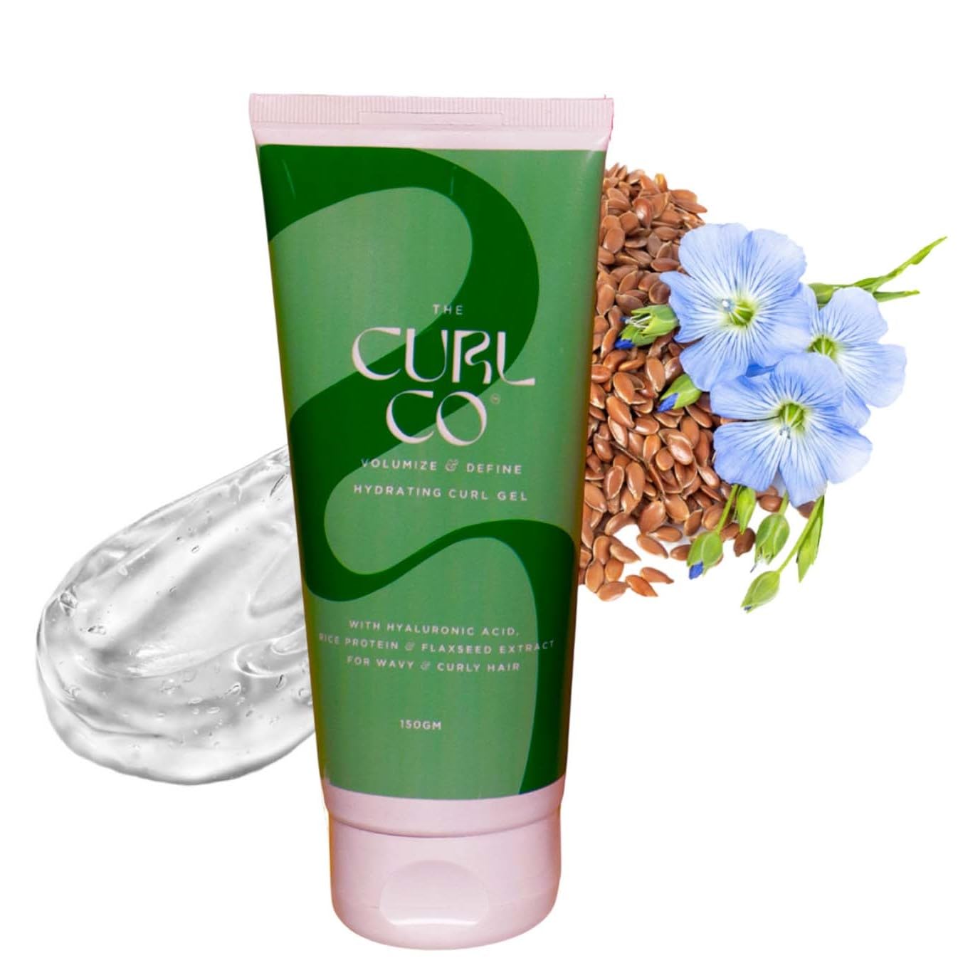 Volumize & Define Hydrating Curl Gel, 150g, For Wavy & Curly Hair, With Hyaluronic Acid, Rice Protein & Flaxseed Extract